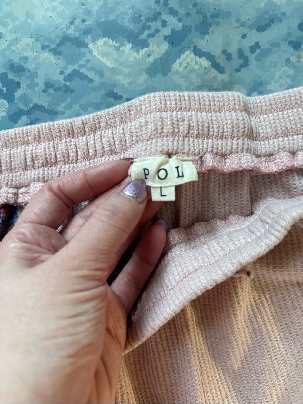 POL Women's Pink Patchwork Jogger Pants - Picture 3 of 3